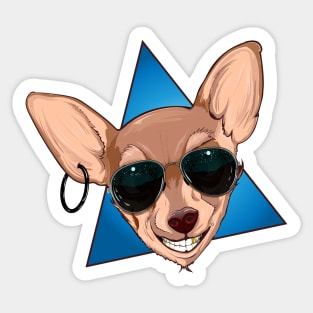 dog with glasses Sticker